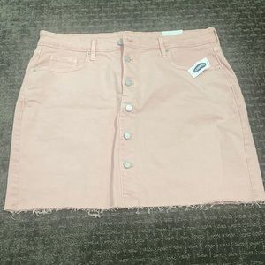 Pale Pink Jean Button Skirt